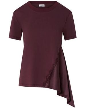 Liu Jo Bimaterial T-Shirt - Purple