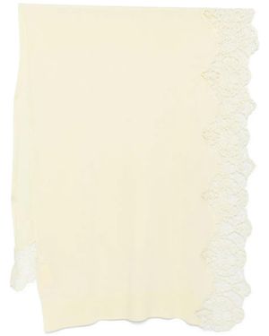 Ermanno Scervino レーストリム カシミアスカーフ - ナチュラル