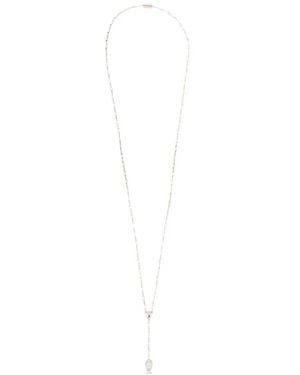 McQueen Skull Zirconia-Embellished Necklace - White