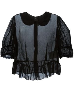 Comme des Garçons Chemisier À Design Transparent Et Col Claudine - Noir