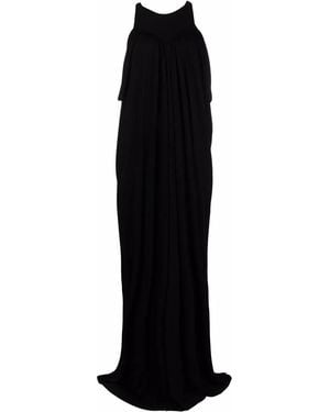 Alberta Ferretti Sleeveless Draped Evening Dress - Black