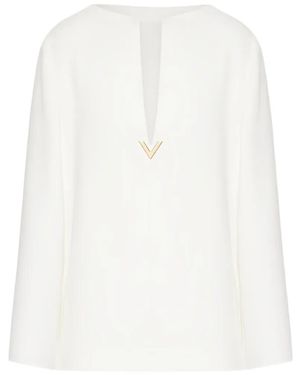 Valentino Garavani Vlogo Cady Couture Blouse - White