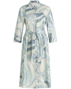 Betty Barclay Abstract-Print Belted Dress - Blue