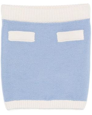 ROWEN ROSE Knitted Straight Skirt - Blue