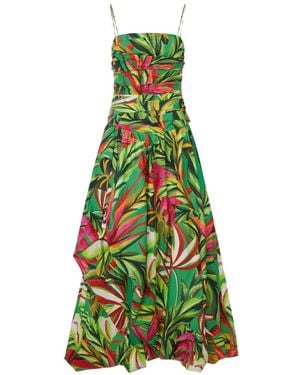 FARM Rio Tropical Dream Floral-Print Ruched Dress - Green