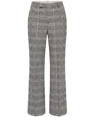 Patrizia Pepe Check-Pattern Tailored Trousers - Grey