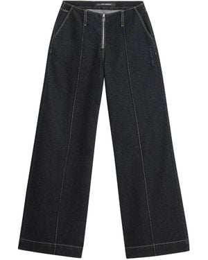 KARL LAGERFELD Front-Zip Panelled Jeans - Blue
