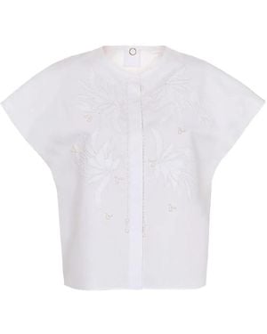 Mantu Floral-embroidered Top - White