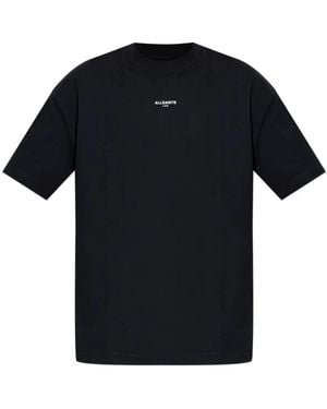 AllSaints Mikro T-Shirt Met Logoprint - Zwart