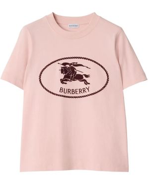 Burberry Camiseta Knight Stamp - Rosa
