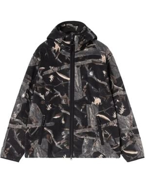 Carhartt Blevin Liner Camouflage-Print Hooded Jacket - Black