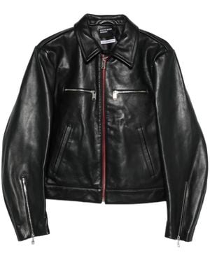 Enfants Riches Deprimes Zip-Up Leather Biker Jacket - Black