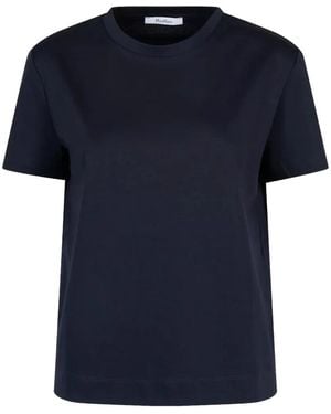 Max Mara Logo-Embroidered T-Shirt - Blue