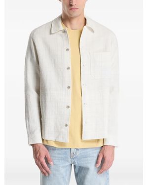 Samsøe & Samsøe Sadamon Gc Textured Chest-Pocket Overshirt - White