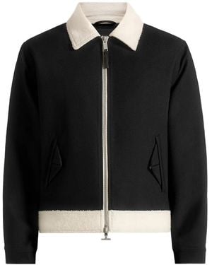 Manière De Voir Keith Twill Contrast Jacket - Black