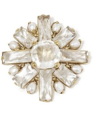 Goossens Broche Stones Pearls - Blanco