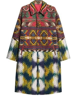 Pierre Louis Mascia Patterned Quilted Coat - Green