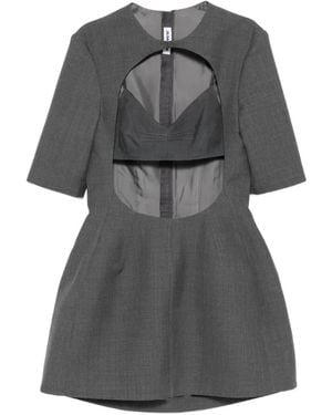 Jil Sander Robe Courte À Découpes - Grey
