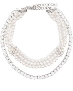 Self-Portrait Faux-Pearl Necklace - White