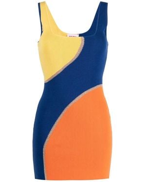 Solid & Striped Colour-Block Ribbed Beach Dress - Orange
