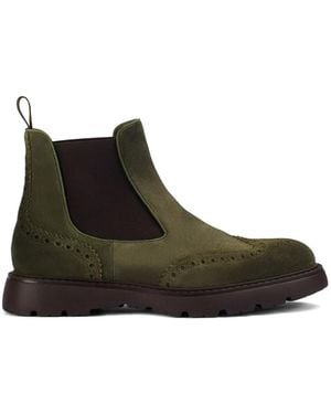 Doucal's Bottines En Daim À Perforations - Black