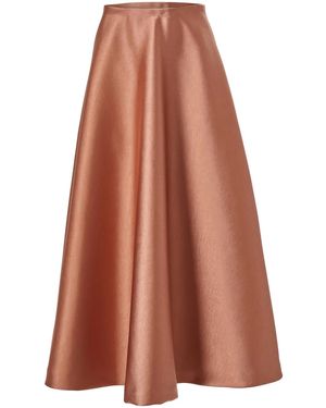 Carolina Herrera Flared Duchesse Midi Skirt - Brown