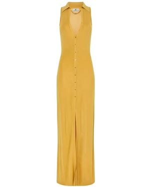 Elisabetta Franchi Shirt-Collar Maxi Dress - Metallic