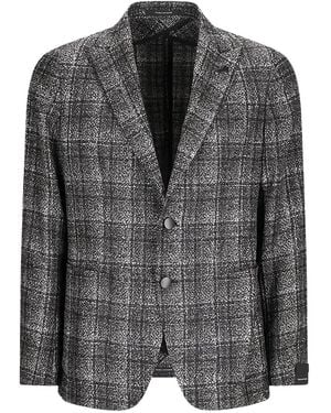 Tagliatore Checked-pattern Two-button Blazer - ブラック