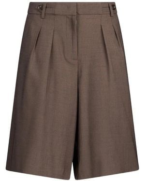 Liu Jo Mélange Pleated Denim Shorts - Grey