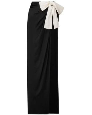 Saint Laurent Knotted Bow Maxi Skirt - Black