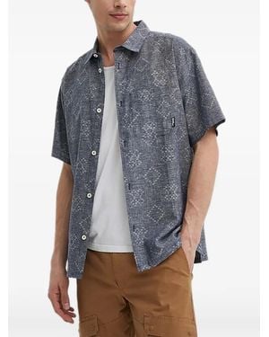Jack Wolfskin Patterned Pocket Shirt - Blue