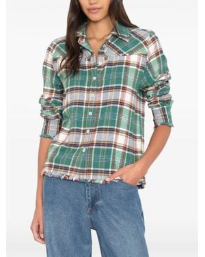 Xirena Camisa Eastwood A Cuadros Con Apliques - Verde