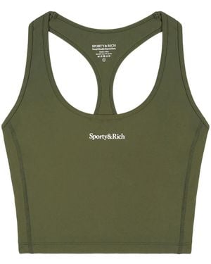 Sporty & Rich Serif Logo Sports Tank Top - Green
