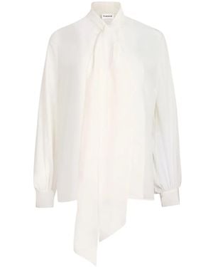 P.A.R.O.S.H. Bow-Detail Silk Blouse - White
