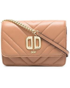 DKNY キルティングレザー ショルダーバッグ - ピンク