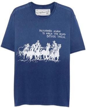 One Of These Days T-Shirt En Coton À Imprimé Graphique - Blue