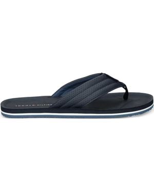 Tommy Hilfiger Striped Perforated Flip-Flops - Blue