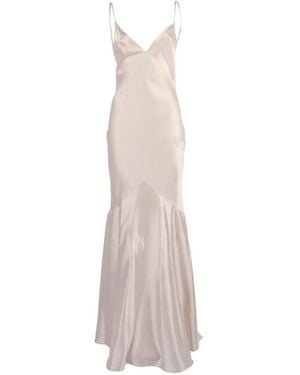 Elisabetta Franchi Satin-Finish Flared Dress - White