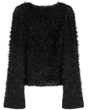 Victoria Beckham Cut-Out Lurex Jumper - Black