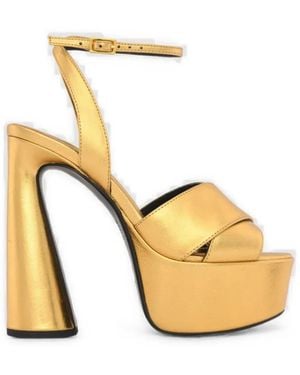 Kat Maconie Metallic-Effect Platform Sandals