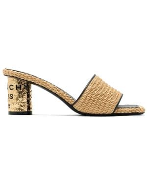 Givenchy Raffia Heeled Mules - Natural