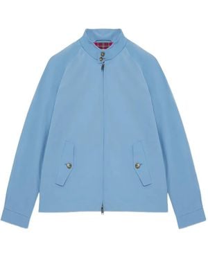 Baracuta Zip-Front Plaid-Lined Jacket - Blue