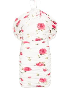 Magda Butrym Rose-print Mini Dress - White