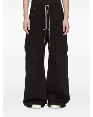 Rick Owens Drawstring-Waist Cargo Trousers - Black