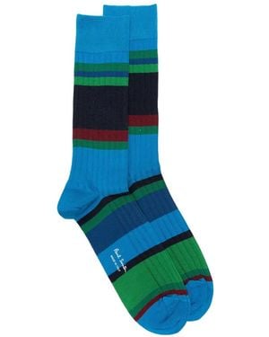 Paul Smith Calzini A Coste Con Righe - Blu