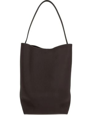 The Row Leather Top-Handle Shoulder Bag - Black
