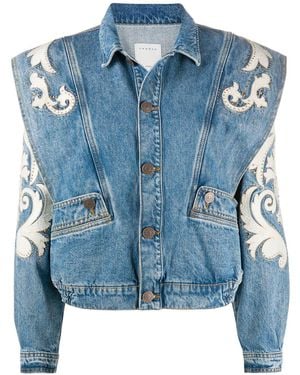 Sandro Kevin Studded Denim Jacket - Blue