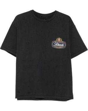 Rhude Safari Crest Short-Sleeve T-Shirt - Black