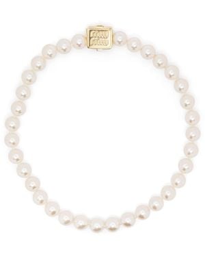 Miu Miu Faux-Pearl Necklace - White