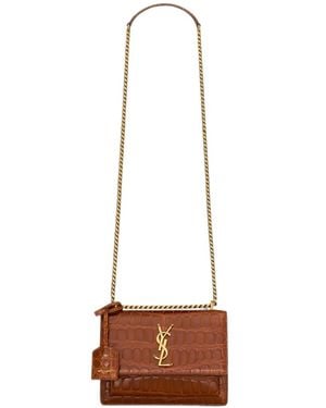Saint Laurent Kleine Sunset Umhängetasche - Weiß